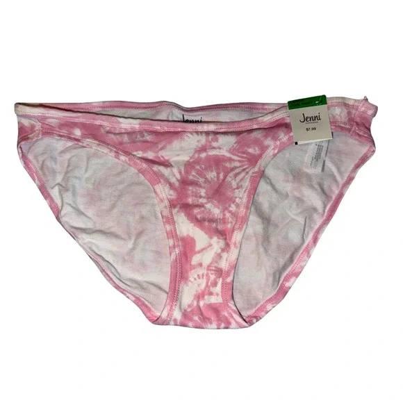 Jenni Intimates Women's Low Rise Cheeky Panty Tie Dye Pink, Size L, NWT - Picture 2 of 6